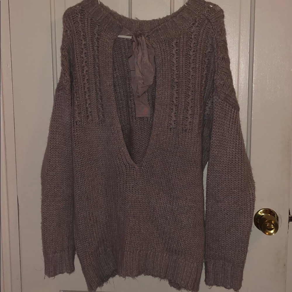 Aerie tie open back sweater